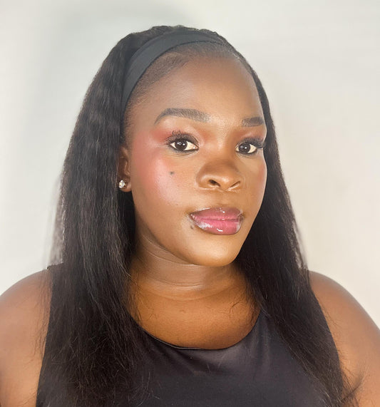 kinky straight headband wig, 18 inches 100% human hair