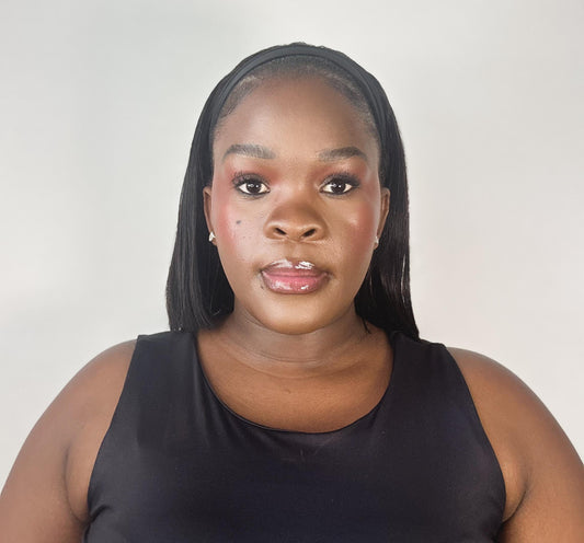 Bob headband wig, 8 inches, 100% human hair, natural black, 200% density