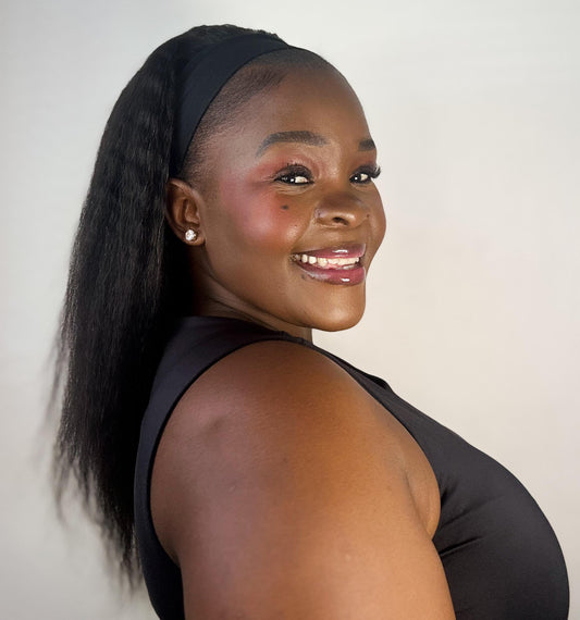 kinky straight headband wig, 18 inches 100% human hair